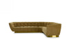 Divani Casa Granby Glam Mustard & Gold Fabric Sectional Sofa Model VGODZW-946-SECT
