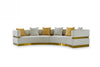 Divani Casa Kiva Glam Beige & Gold Fabric Curved Sectional Sofa Model VGODZW-9114