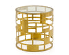 Modrest Kudo - Glam Clear Glass and Gold Glass End Table
