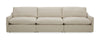 Divani Casa Fedora - Modern White Fabric Sectional Sofa + Ottoman