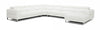 Divani Casa Hawkey Contemporary White Full Leather U Shaped Sectional Sofa Model VGKKKF1066-L2927