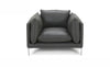 Divani Casa Harvest Modern Grey Full Leather Chair Model VGKKKF2627-L2925-CHR