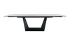 Modrest Baldwin - Modern Grey Ceramic & Black Metal Extendable Dining Table