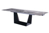 Modrest Baldwin - Modern Grey Ceramic & Black Metal Extendable Dining Table