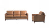 Divani Casa Naylor Modern Brown Italian Leather Split Chair Model VGCA6394-BRN-CH