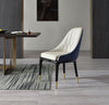 Modrest Marco Modern Glam Beige & Blue Dining Chair Model VGVCB1869-BLU-DC