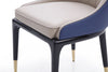 Modrest Marco Modern Glam Beige & Blue Dining Chair Model VGVCB1869-BLU-DC