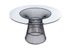 Modrest Chandler - Modern Round Glass & Black Stainless Steel Dining Table