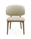 Modrest Chance Contemporary Cream And Brown Leatherette Walnut Dining Chair Model VGCS-CH21045-DC