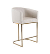 Modrest Yukon Modern Off White Fabric & Brushed Brass Counter Chair Model VGVC-B8362B-CC