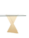 Modrest Buquet - Glam Glass + Champagne Gold Rectangular Dining Table