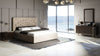 Eastern King Modrest Moontide Glam Beige Velvet And Brushed Brass 4 Piece Bedroom Set Model VGVCBD1922-19-4PC-SET-EK