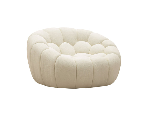 Divani Casa Yolonda Modern Curved Off White Fabric Chair Model VGEV2126C-CHR-C-00