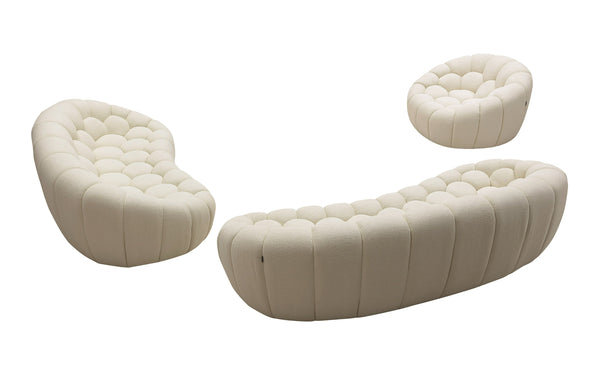 Divani Casa Yolonda Modern Curved Off White Fabric Chair Model VGEV2126C-CHR-C-00