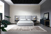 Eastern King Modrest Athena & Rothsay - Modern Grey Fabric + Wenge + Gold Bedroom Set