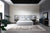 Eastern King Modrest Athena & Rothsay - Modern Grey Fabric + Wenge + Gold Bedroom Set