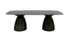 Modrest Calexico - Contemporary Black Wave Glass Rectangular Dining Table