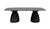 Modrest Calexico - Contemporary Black Wave Glass Rectangular Dining Table