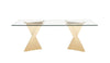 Modrest Buquet - Glam Glass + Champagne Gold Rectangular Dining Table