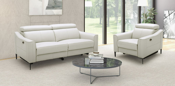 Divani Casa Eden Modern White Leather Recliner Chair Model VGKV-KM.5012-CHR-WHT