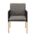 Modrest Engel Modern Dark Grey Vegan Leather & Grey Fabric & Antique Brass Dining Chair Model VGGAGA-6988CH-1-DKGRY