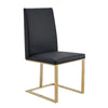 Modrest Frankie Modern Dark Grey Vegan Leather & Antique Brass Dining Chair Model VGGAGA-6917CH-DKGRY