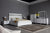 Eastern King Modrest Cartier - Modern White Vegan Leather + Stainless Steel Bedroom Set