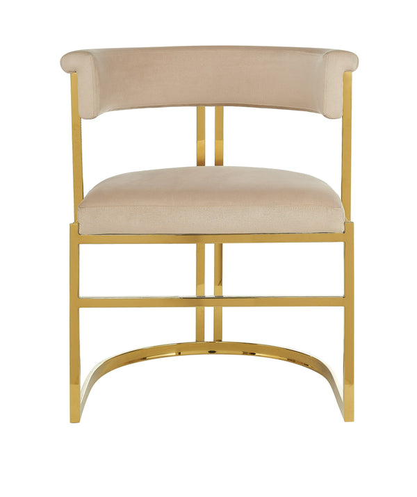Modrest Munith Modern Beige Velvet & Gold Dining Chair Model VGZA-Y9504-BGEGLD