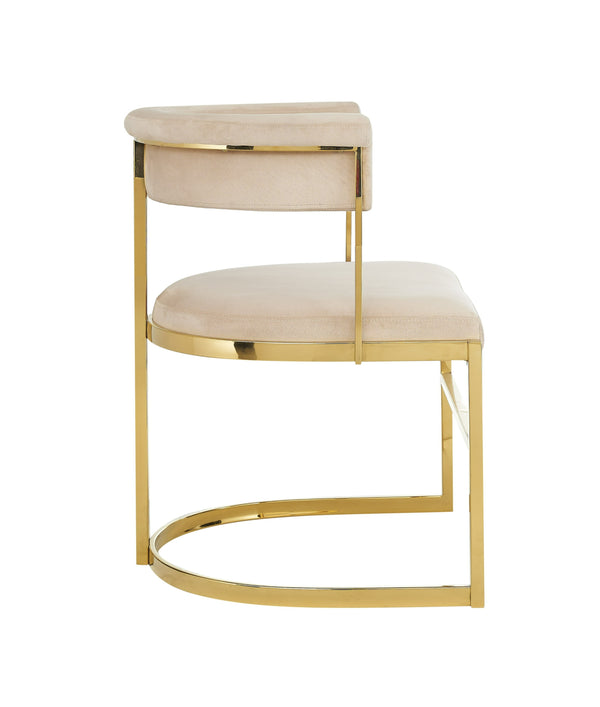 Modrest Munith Modern Beige Velvet & Gold Dining Chair Model VGZA-Y9504-BGEGLD