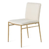Modrest Atlanta Modern Off White Fabric & Brass Dining Chair Model VGMY-3739-WHT