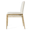Modrest Atlanta Modern Off White Fabric & Brass Dining Chair Model VGMY-3739-WHT