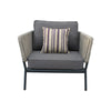 Renava Suntide - Outdoor Grey Fabric + Beige Rattan + Grey Acacia Sofa Set