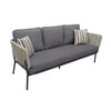 Renava Suntide - Outdoor Grey Fabric + Beige Rattan + Grey Acacia Sofa Set