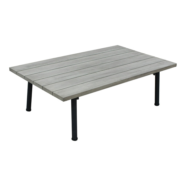Renava Suntide - Outdoor Grey Fabric + Beige Rattan + Grey Acacia Sofa Set