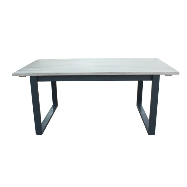 Renava Suntide - Outdoor Grey Fabric + Grey Acacia + Beige Rattan Dining Set