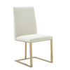 Modrest Frankie Modern Off White Fabric & Antique Brass Dining Chair Model VGGA-6917CH-OWHTB