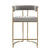 Modrest Byron Modern Grey Fabric & Antique Brass Counter Chair Model VGGA-6966CH-C-GRY