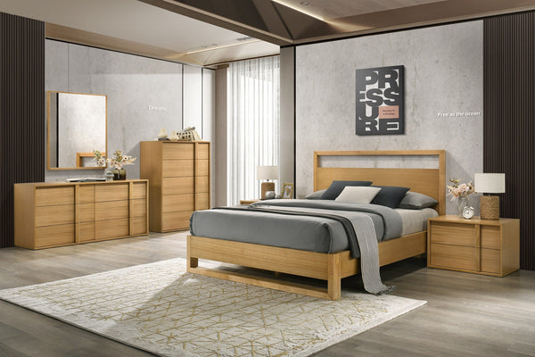 Eastern King Nova Domus Berlin - Modern Natural Oak Bedroom Set