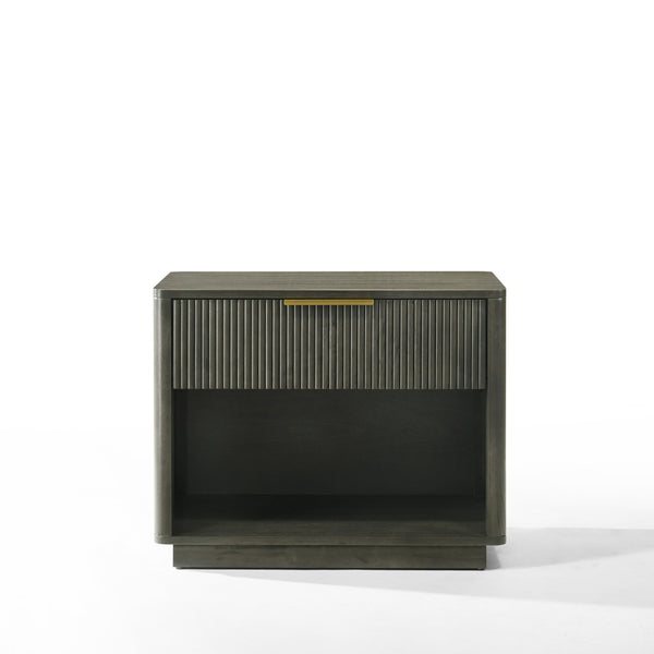 Nova Domus Santa Barbara + Santa Monica - Modern Grey Fabric + Grey Wash Bedroom Set