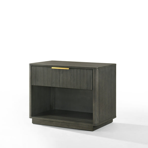 Nova Domus Santa Barbara + Santa Monica - Modern Grey Fabric + Grey Wash Bedroom Set