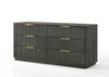 Nova Domus Santa Barbara + Santa Monica - Modern Grey Fabric + Grey Wash Bedroom Set