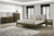 Eastern King Modrest Carolina - Modern Grey Fabric + Wenge Bedroom Set