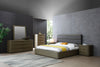Eastern King Modrest Lois - Modern Grey Leather & Beige Shagreen Bedroom Set