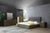 Eastern King Modrest Lois - Modern Grey Leather & Beige Shagreen Bedroom Set
