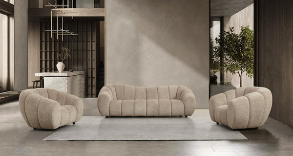Divani Casa Suki Modern Tan Fabric Chair Model VGEV-23112-CHR-TAN