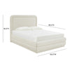 Briella Cream Velvet Bed in Full Model: TOV-B44216