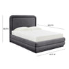 Briella Dark Grey Velvet Bed in Full Model: TOV-B44218