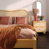 Grappa Natural Wood & Rattan Wavy Nightstand Model: TOV-B54344
