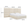 Eliana Cream Boucle Queen Bed with Wings Model: TOV-B68731-WINGS