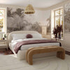 Bara Cream Textured Velvet Queen Bed Model: TOV-B68876